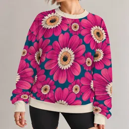Oversized Magenta Daisy Blooms For Colorful Autumn Outings And Everyday Wear For Women All-over Print Knitted Sweater