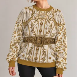 Ivory Gold Angel Wings and Feathered Costume for Christmas Holiday Parties All-over Print Knitted Sweater