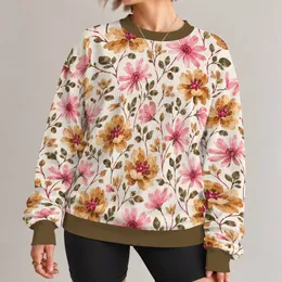 Pink And Ochre Watercolor Florals For Spring Garden Days And Everyday Style All-over Print Knitted Sweater