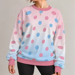 Pink And Blue Polka Dots For Cheerful Spring Outings And Relaxed Everyday Style Looks All-over Print Knitted Sweater