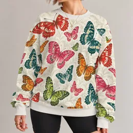 Colorful Engraved Butterflies for Spring Outings and Everyday Nature Lovers All-over Print Knitted Sweater