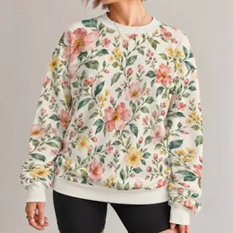 Watercolor Garden Blooms for Spring Outings and Relaxed Everyday Style for Women All-over Print Knitted Sweater