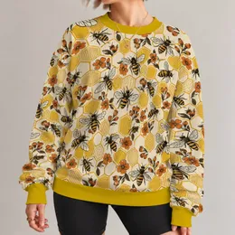 Honeycomb Bees And Orange Blossoms For Artful Everyday Style And Nature Loving Women All-over Print Knitted Sweater