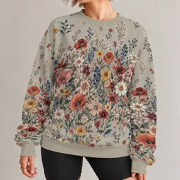 Painterly Wildflower Meadow for Relaxed Weekend Outings and Everyday Botanical Style All-over Print Knitted Sweater
