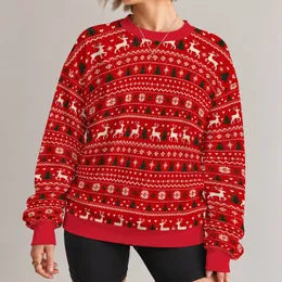 Red Reindeer and Snowflake Holiday Motifs for Festive Winter Celebrations All-over Print Knitted Sweater