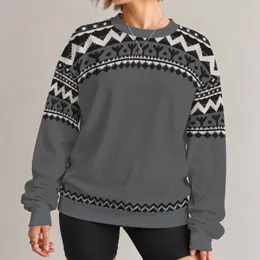 Charcoal Nordic Geometric Motifs for Cozy Cabin Weekends and Cold-Weather Days All-over Print Knitted Sweater