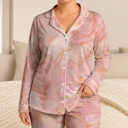 Blush Marble Lounge Look for Cozy Nights, Home Relaxing, and Women Who Love Soft Style Satin Pajamas Set