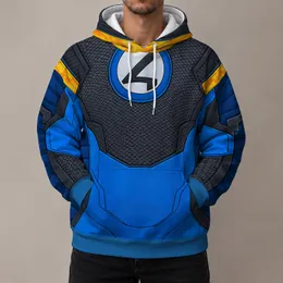 Blue And Charcoal Superhero Uniform For Comic Con Cosplay Fans All-over Print Hoodie (Lightweight)