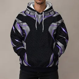 Black Geometric Armor and Violet Accents for Cosplay Events and Everyday Fandom Wear All-over Print Hoodie (Lightweight)
