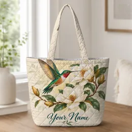 Hummingbird And Magnolia Blooms For Garden Lovers, Spring Gifts And Nature Enthusiasts Quilted Tote Bag