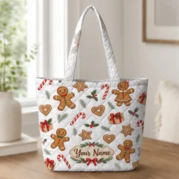 Gingerbread Christmas Cookies And Candy Canes For Festive Holiday Celebrations And Gifting Quilted Tote Bag