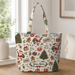 Christmas Tree Santa Cocoa Candy Cane Holiday Cheer for Cozy Seasonal Gift Giving Quilted Tote Bag