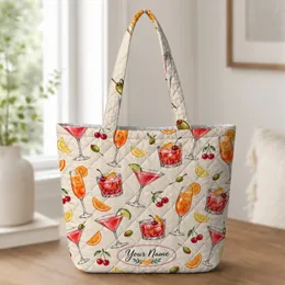 Martini Spritz Citrus Drinks for Girls Night Out and Summer Party Gatherings with Friends Quilted Tote Bag