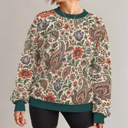 Vintage Paisley Florals for Bohemian Everyday Style and Weekend Outings All-over Print Knitted Sweater