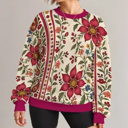 Ivory Folk Florals and Botanical Vines for Spring Garden Gatherings and Brunch Dates All-over Print Knitted Sweater
