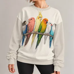 Colorful Perched Parrots for Bird Lovers, Nature Walks and Relaxed Everyday Style Outdoors All-over Print Knitted Sweater