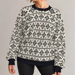 Black Folk Floral Motifs for Cozy Autumn Days and Artful Everyday Style All-over Print Knitted Sweater