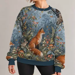 Fox and Woodland Wildflowers for Cozy Nature Walks and Relaxed Everyday Outdoor Style All-over Print Knitted Sweater