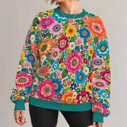 Colorful Crochet-Style Wildflower Blooms for Everyday Bohemian Casual Wardrobe Looks All-over Print Knitted Sweater