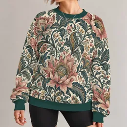 Vintage Botanical Florals for Artful Everyday Style and Relaxed Weekend Outings for Her All-over Print Knitted Sweater