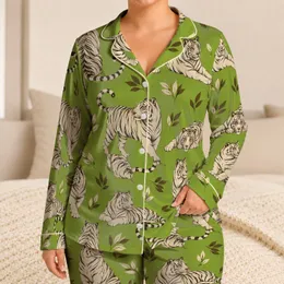 White Tiger Motifs for Cozy Autumn Evenings and Relaxed Home Lounging Satin Pajamas Set