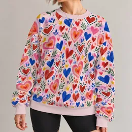 Watercolor Heart Motifs for Playful Everyday Outfits and Valentine Celebrations All-over Print Knitted Sweater