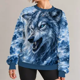 Fierce Blue-Eyed Ice Wolf for Winter Sports and Outdoor Training Enthusiasts All-over Print Knitted Sweater