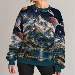 Cosmic Alpine Mountain Scenery for Stargazing Adventures and Outdoor Nature Lovers All-over Print Knitted Sweater