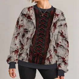 Bloody Corset and Torn Zombie Costume for Halloween Parties and Spooky Night Events All-over Print Knitted Sweater