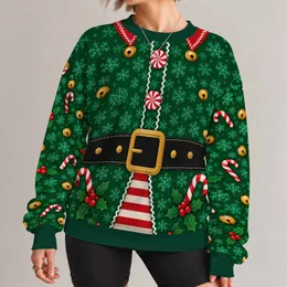 Elf Belt, Candy Canes And Snowflakes For Festive Holiday Parties And Cozy December Cosplay All-over Print Knitted Sweater