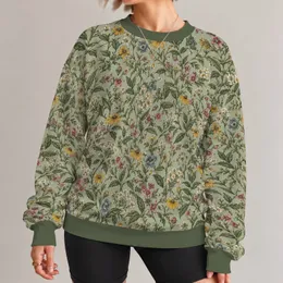 Sage Green Wildflower Garden for Relaxed Coastal Days and Nature Lovers All-over Print Knitted Sweater