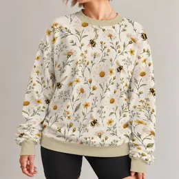 Bumblebee Daisy Meadow for Sunny Garden Days and Relaxed Nature-Loving Style All-over Print Knitted Sweater