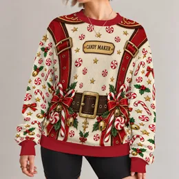 Peppermint Candy Maker Holiday Outfit for Christmas Parties and Sweet Shop Celebrations All-over Print Knitted Sweater