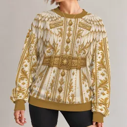 Ivory Angel Wings And Gold Robe Details For Christmas Parties And Holiday Events All-over Print Knitted Sweater