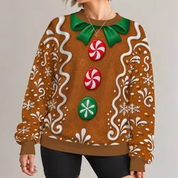 Gingerbread Cookie With Candy Buttons For Christmas Parties And Holiday Celebrations All-over Print Knitted Sweater