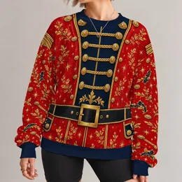 Red Toy Soldier Uniform Details for Christmas Parties and Festive Holiday Celebrations All-over Print Knitted Sweater