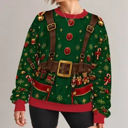 Green Elf Toymaker Costume Details for Christmas Parties and Holiday Celebrations All-over Print Knitted Sweater
