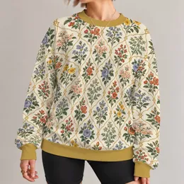 Botanical Arch Garden Florals for Spring Outings, Brunch, and Everyday Wear All-over Print Knitted Sweater