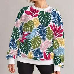 Colorful Tropical Palm Leaves for Relaxed Warm-Weather Outings and Casual Everyday Wear All-over Print Knitted Sweater