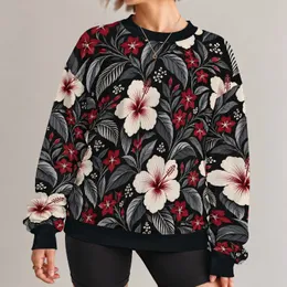 Cream Hibiscus and Charcoal Foliage for Bold Everyday Commuter Style for Modern Men All-over Print Knitted Sweater