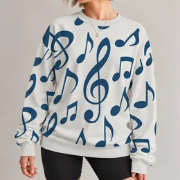 Bold Blue Music Notes for Creative Everyday Style and Music Lovers All-over Print Knitted Sweater