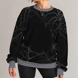 Monochrome Spiderwebs And Crawling Spiders For Halloween Night Streetwear Style All-over Print Knitted Sweater
