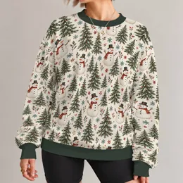 Whimsical Snowmen And Evergreen Trees For A Cozy Christmas Season All-over Print Knitted Sweater