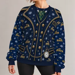Holiday Train Conductor Uniform for Christmas Parties and Festive Seasonal Celebrations All-over Print Knitted Sweater