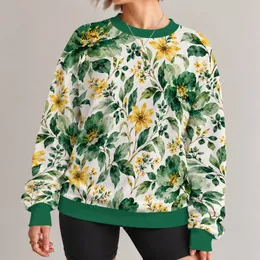 Green And Yellow Watercolor Florals For Fresh Spring Garden Days And Everyday Style All-over Print Knitted Sweater