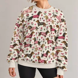 Dachshund Hearts And Flowers For Playful Everyday Style And Dog Lover Gifts All-over Print Knitted Sweater