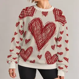 Burgundy Heart Doodle Style for Cozy Autumn Days and Casual Everyday Streetwear All-over Print Knitted Sweater