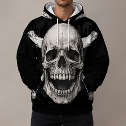 Detailed Etched Skull and Crossbones for Alternative Casual Style and Everyday Wear All-over Print Hoodie (Lightweight)