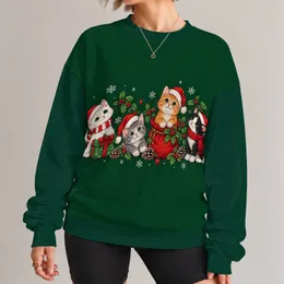 Festive Santa Hat Cats with Holiday Gifts and Garland for Cozy Winter Celebrations All-over Print Knitted Sweater