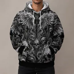 Gothic Skull And Flame Wings For Dark Alternative Streetwear And Everyday Wear All-over Print Hoodie (Lightweight)